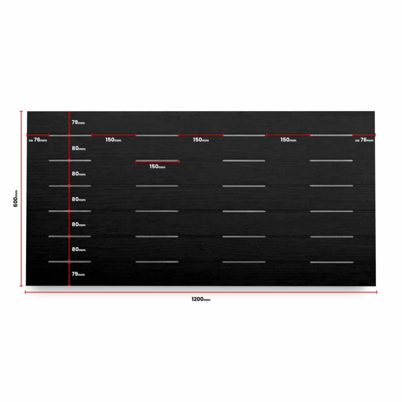 SCG Eaves Panel Structure with ventilation 1200 x 600 x 4 mm in black