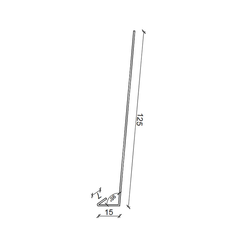 Sålbænk 15 x 125 x 2500 mm Antracit