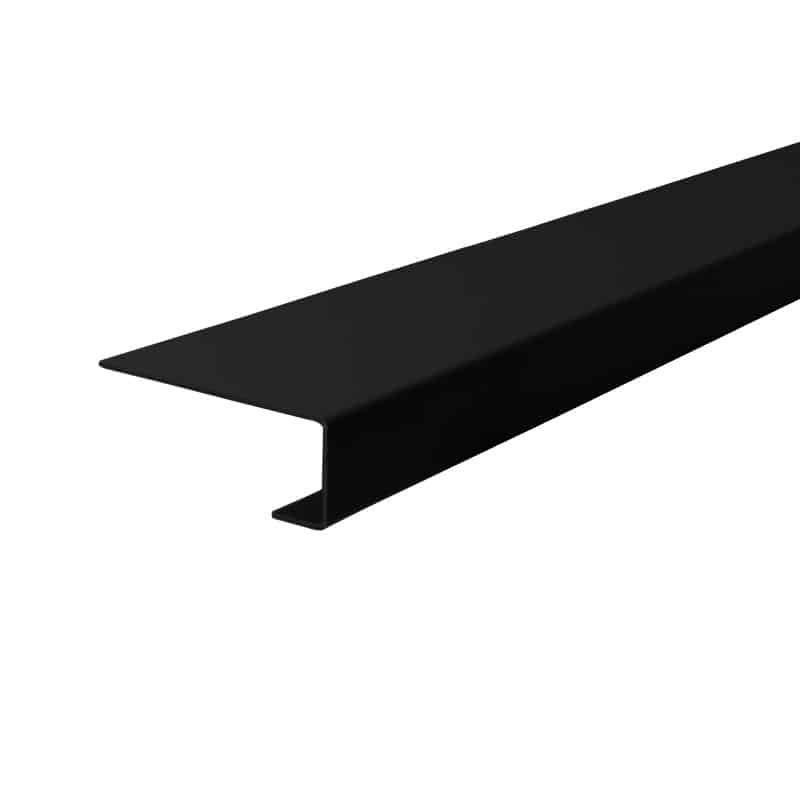Enkel endekant 16 x 45 x 2500 mm Sort