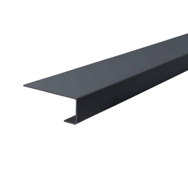 Enkel endekant 16 x 45 x 2500 mm Sort